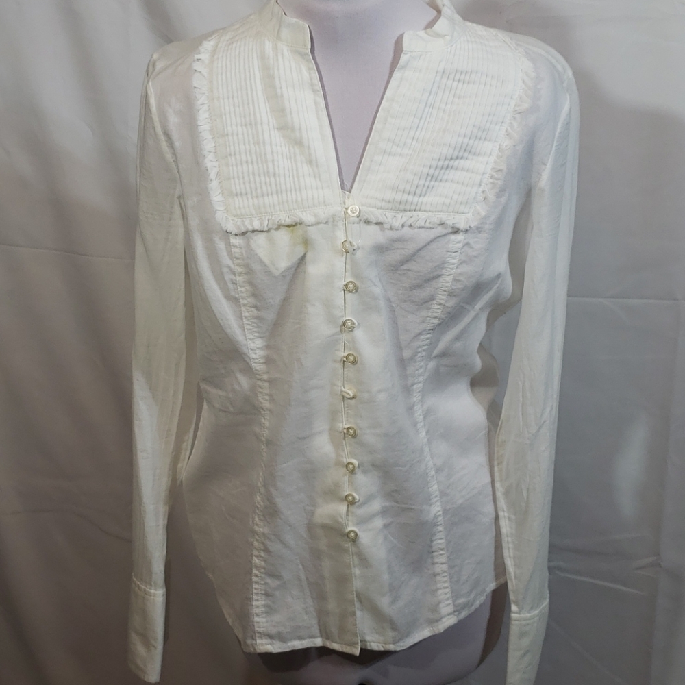 NWT Calvin Klein White Button Down Top Size Medium